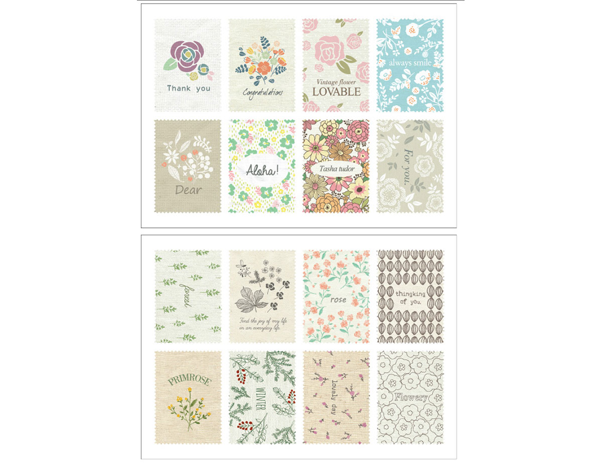 DASS20 Sellos papel adhesivos flower pattern disenos surtidos Dailylike