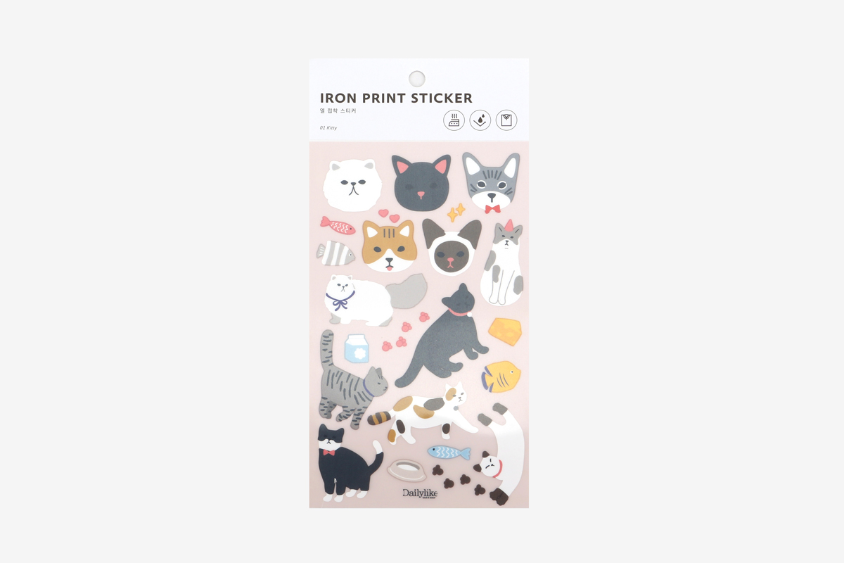 DBE01 Stickers thermocollants pour textiles kitty Dailylike