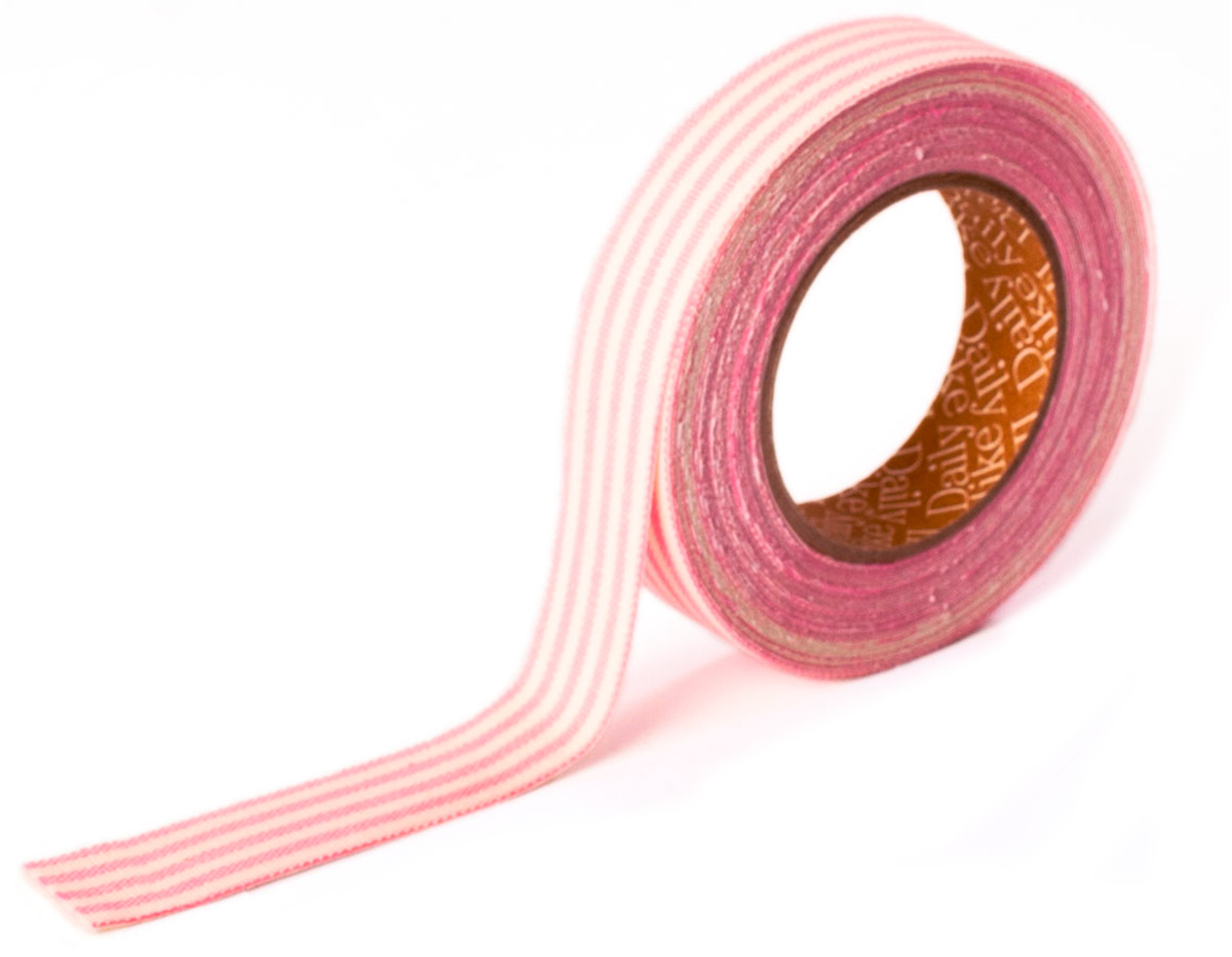DFTS01 Ruban adhesif coton stripe 1 pink Dailylike