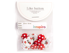 DLB03 Set 10 botones algodon red ribbon Dailylike - Ítem