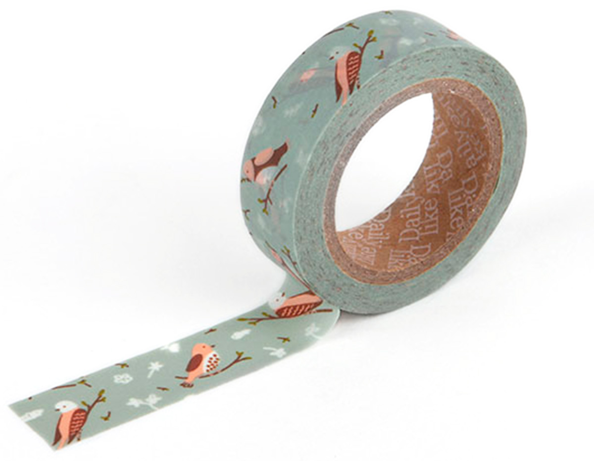 DMT1S18 Cinta adhesiva masking tape washi cozy bird Dailylike