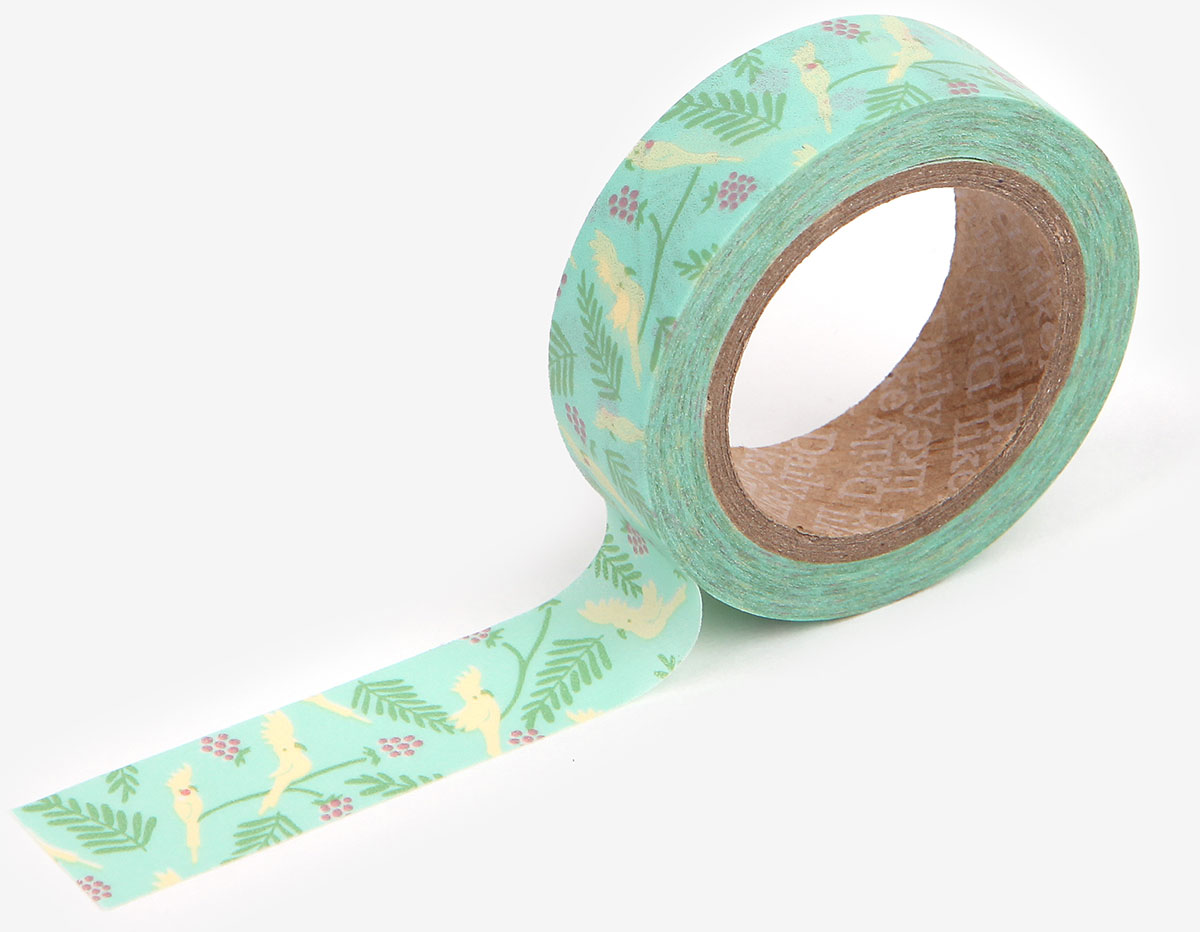 DMT1S54 Cinta adhesiva masking tape washi cockatiel Dailylike