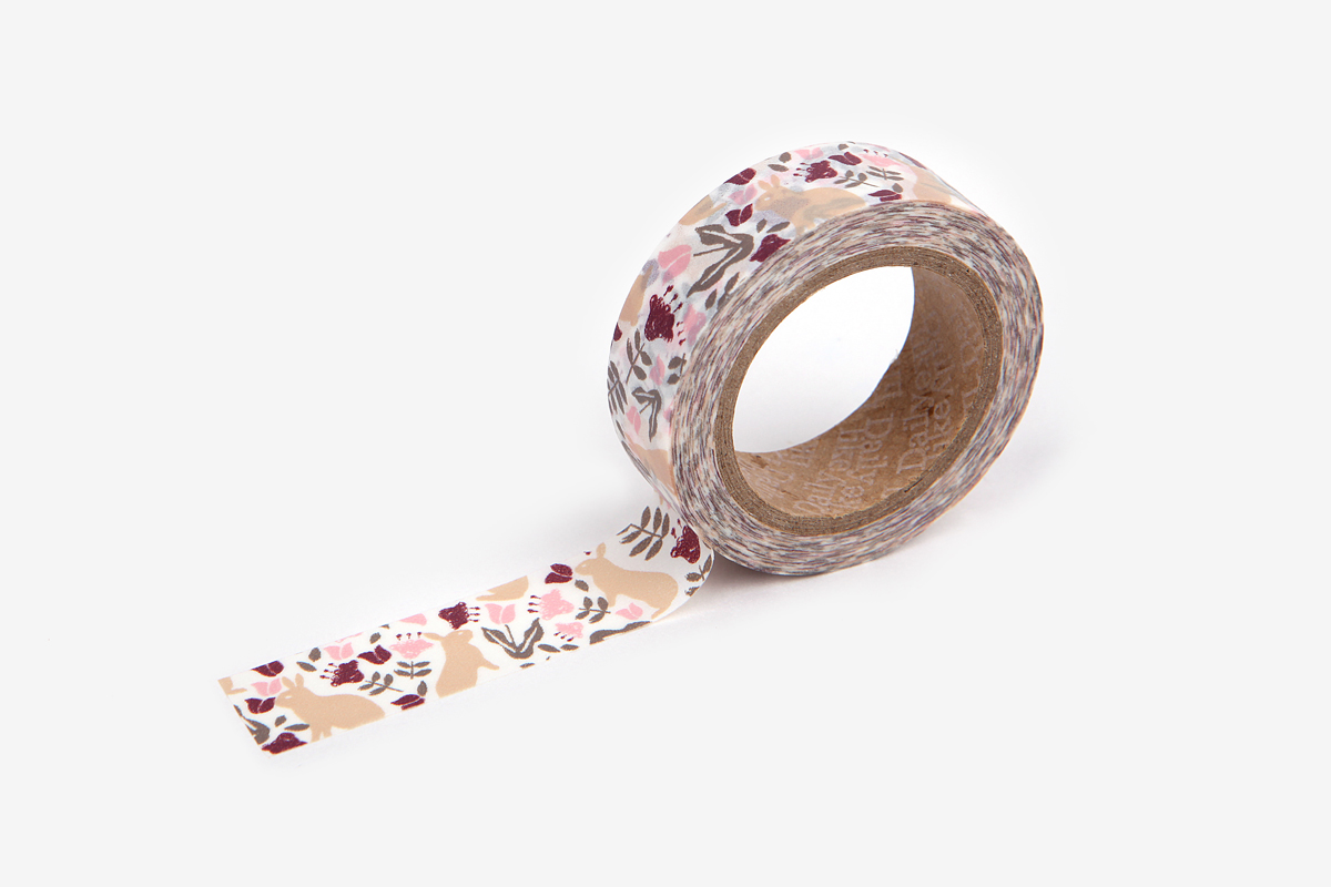DMT1S60 Cinta adhesiva masking tape washi botanic garden rabbit Dailylike