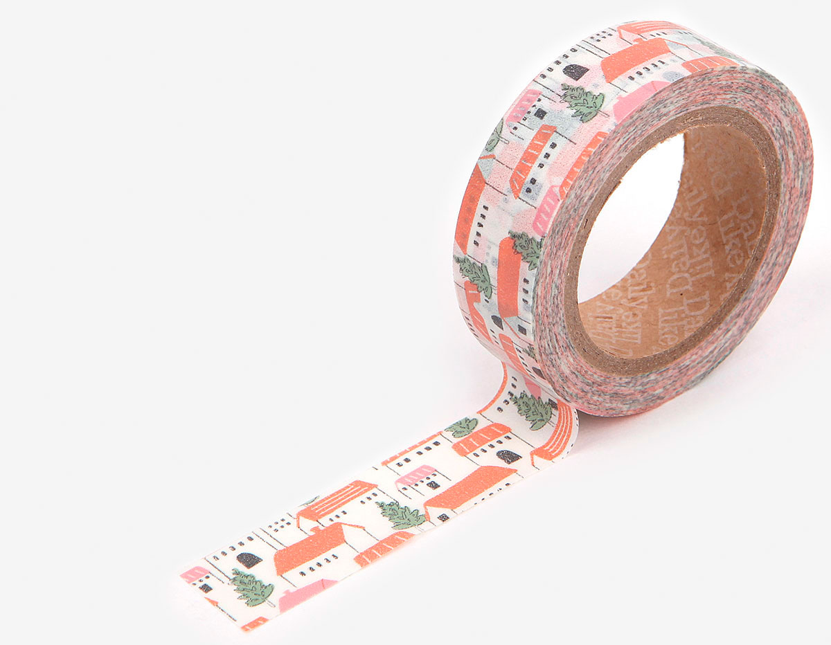 DMT1S67 Cinta adhesiva masking tape washi czech village Dailylike