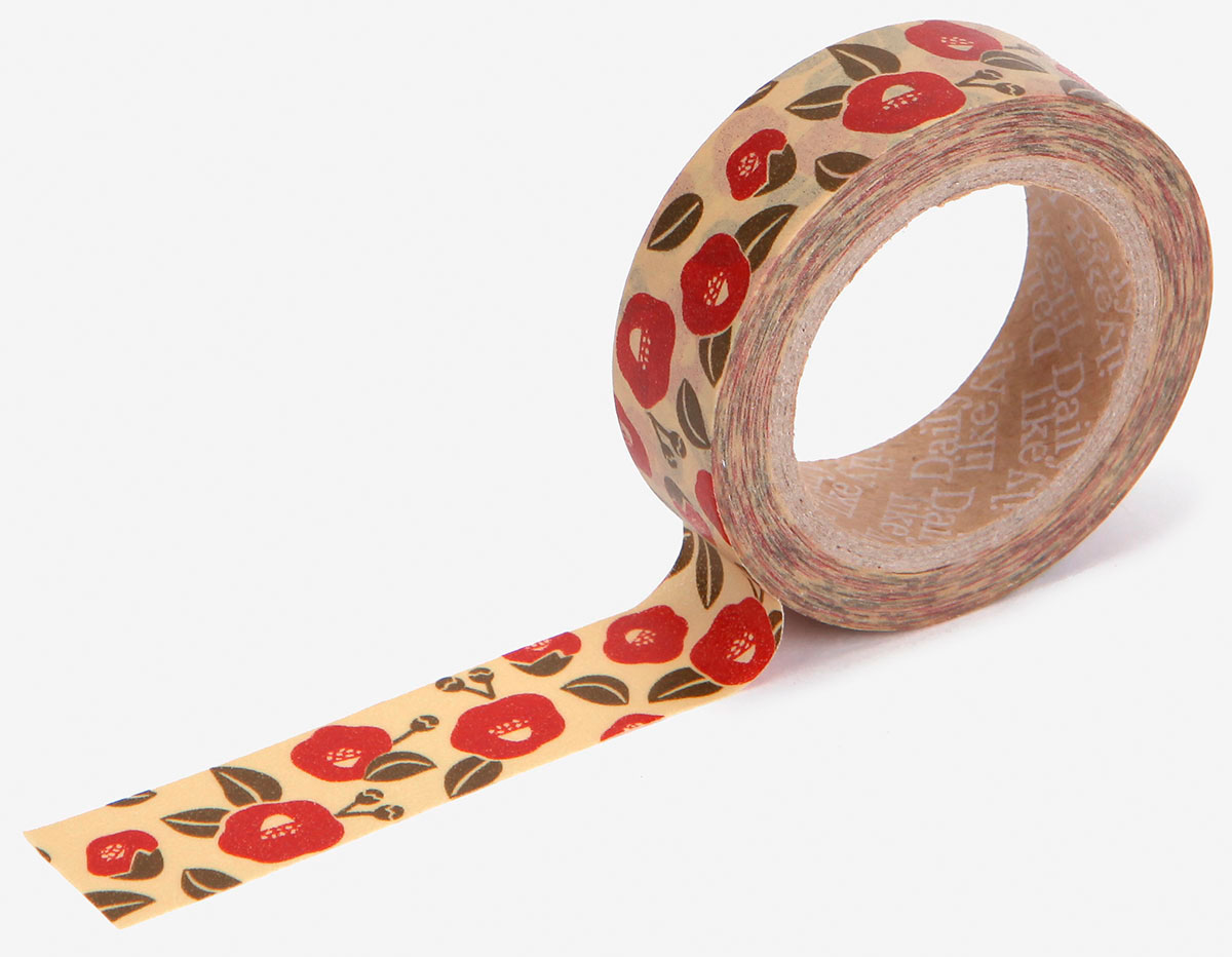 DMT1S81 Cinta adhesiva masking tape washi camelia flower Dailylike