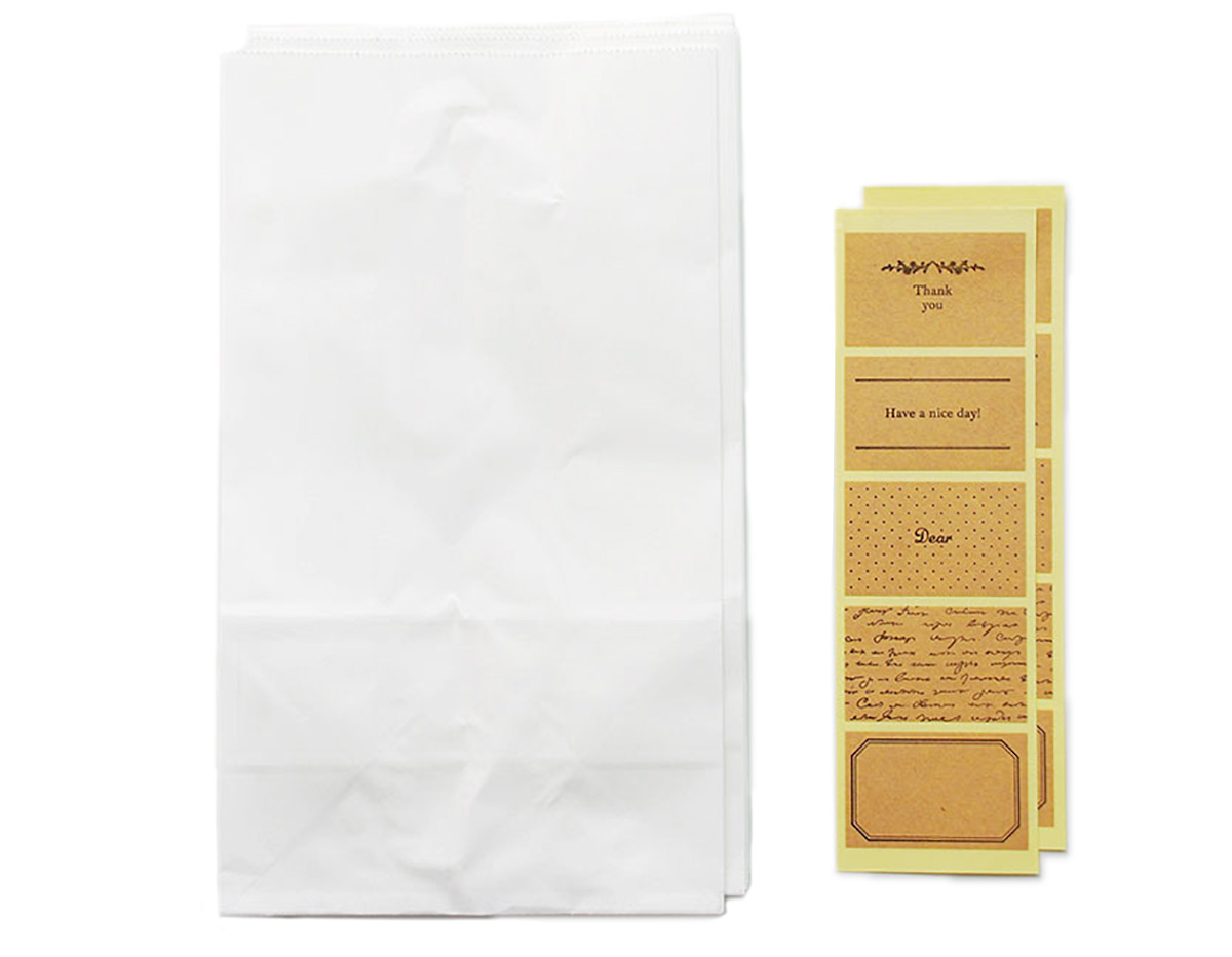 DPLB02 Set 10 enveloppes papier blanc avec etiquettes Dailylike