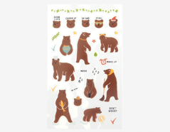 DPS10 Autocollants pvc daily sticker bear formes et designs assortis Dailylike - Article