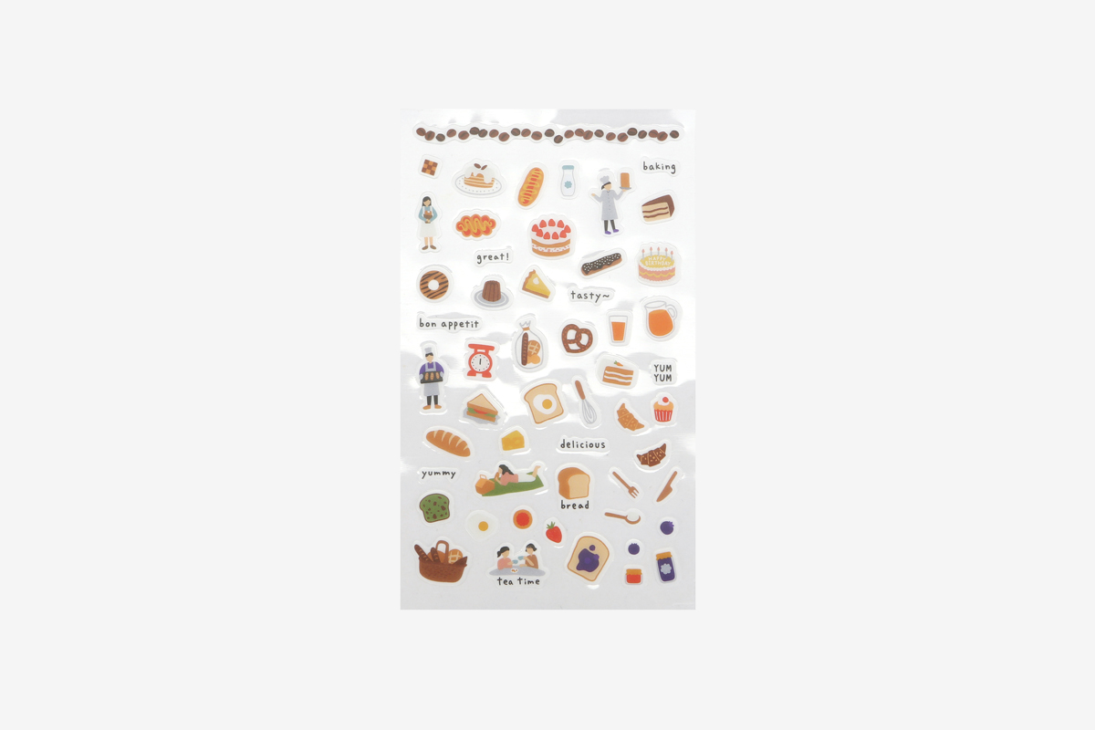 DPS34 Autocollants pvc daily sticker bakery formes et designs assortis Dailylike