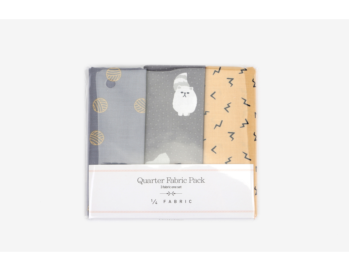 DQF106 Set 3 telas precortadas quarter pack de algodon persian cat Dailylike
