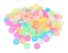 E3701-MA-B400 Perles cassis en plastique multicolore phosphorescent diam 9mm 400u aprox trou de de 4mm Innspiro - Article