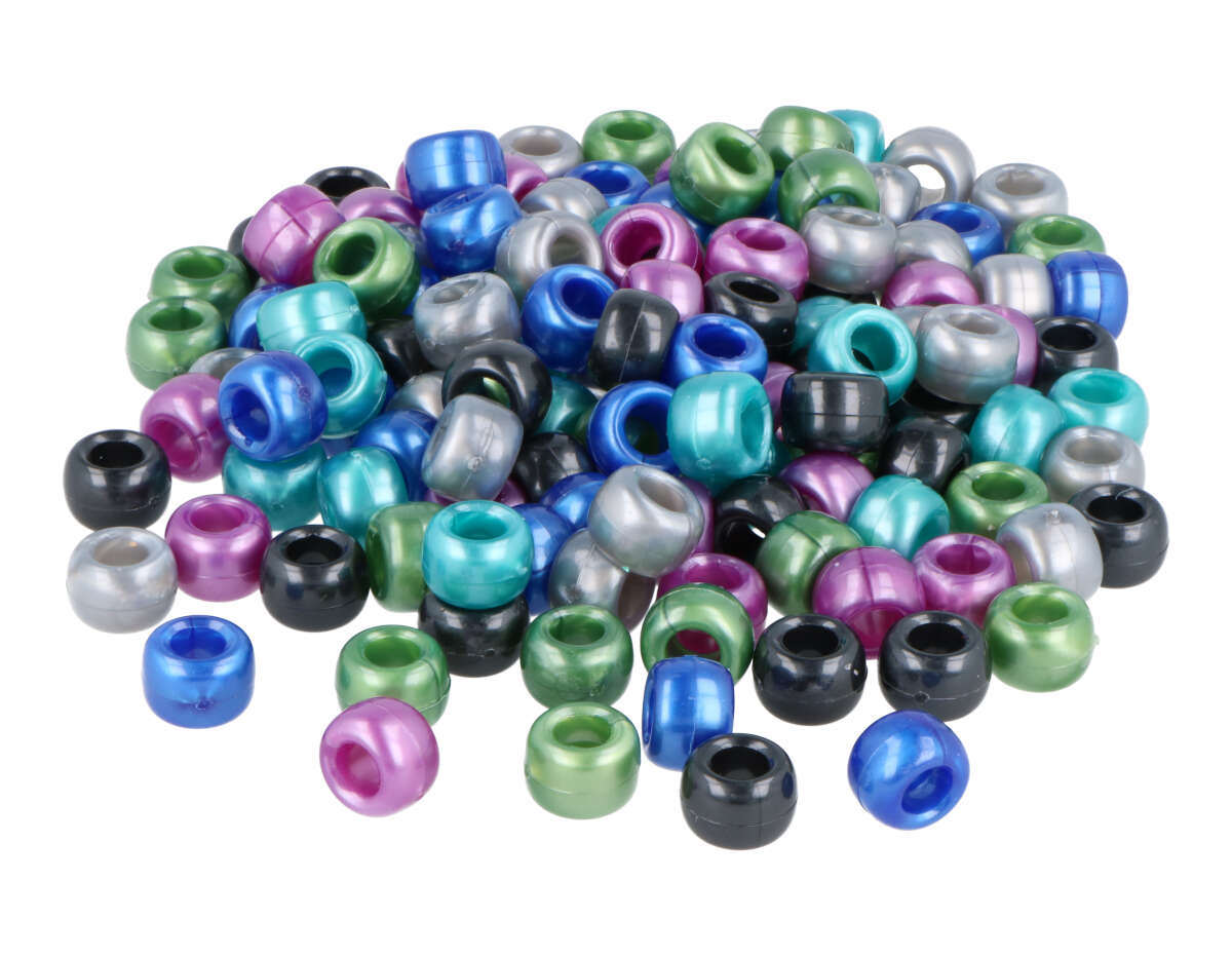 E3701-MAM-S1000 Perles cassis en plastique multicolore automne diam 9mm 1000u aprox trou de 4mm Innspiro
