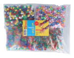 E3701-S4X400-B Perles en plastique cassis multicolore Opaq nacre transparent Mat diam 9mm4 sachets de 400u aprox 1600u aprox trou 4mm Innspiro - Article1