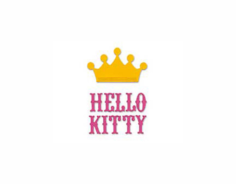 E655990 Matrice de decoupe Sizzlits Hello Kitty Phrase avec couronne Sizzix