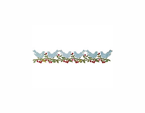 E658734 DECORATIVE STRIP-CHRISTMAS-Bower Birds by BRENDA WALTON END CAP Sizzix