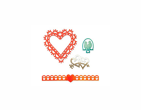 E659006 THINLITS-LOVE-Love Birds Hearts BY JEN LONG PHILIPSEN Sizzix