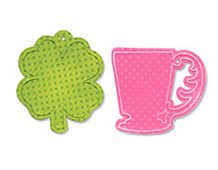 E659182 Set matrice de decoupe BIGZ y TEXTURED IMPRESSIONS Cup clover tags by Where women cook Sizzix - Article