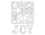 E659588 Set 4 punchs THINLITS Card front peace love joy by Rachael Bright Sizzix - Article3