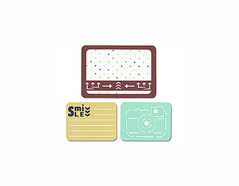 E659755 THINLITS-LIFE MADE SIMPLE- Set 3PK- Smile for the Camera by RACHAEL BRIGHT Sizzix