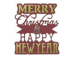 E660662 Matrice de decoupe THINLITS Phrase Merry Christmas Happy New Year by Jen Long Sizzix - Article