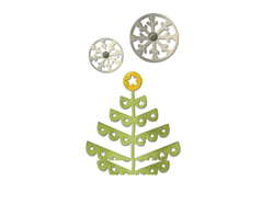 E660726 Set 3 matrices de decoupe THINLITS Christmas tree snowflakes by Debi Potter Sizzix - Article