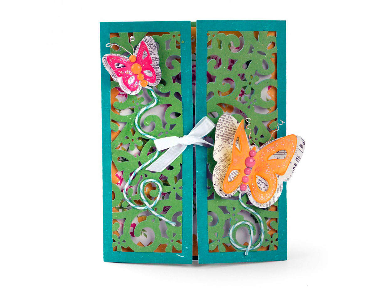 E661390 Set 10 troqueles THINLITS Gatefold card butterflies by Lori Whitlock Sizzix