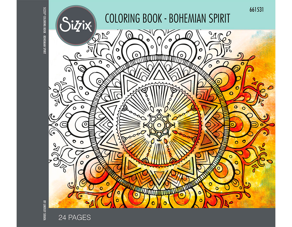 E661531 Set 24 papeles para colorear adultos Bohemian spirit by Lindsey Serata Sizzix
