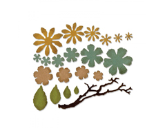 E661806 Set 21 troqueles THINLITS Small tattered floral by Tim Holtz Sizzix - Ítem