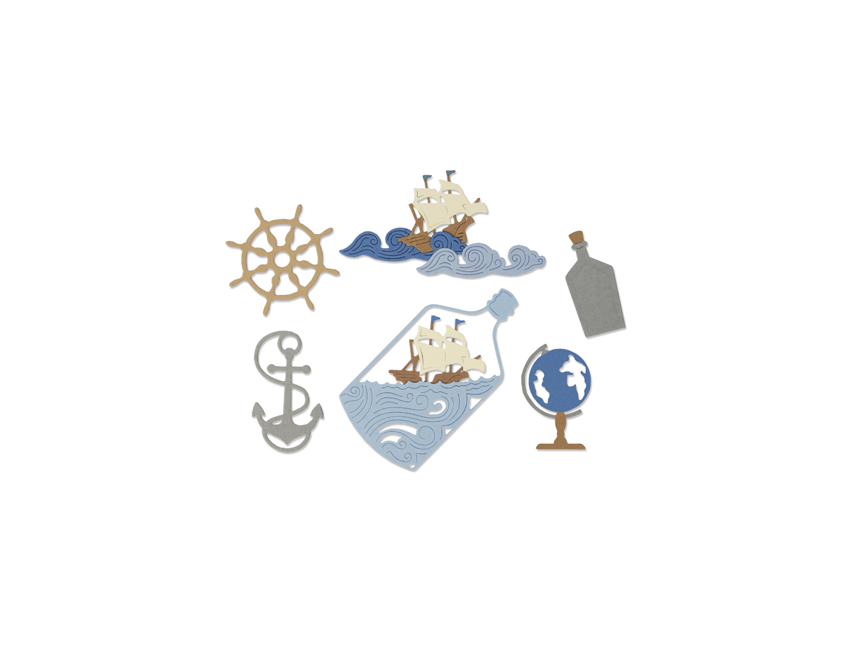 E662546 Set 7 troqueles THINLITS Ship in a bottle by My Life Handmade Sizzix