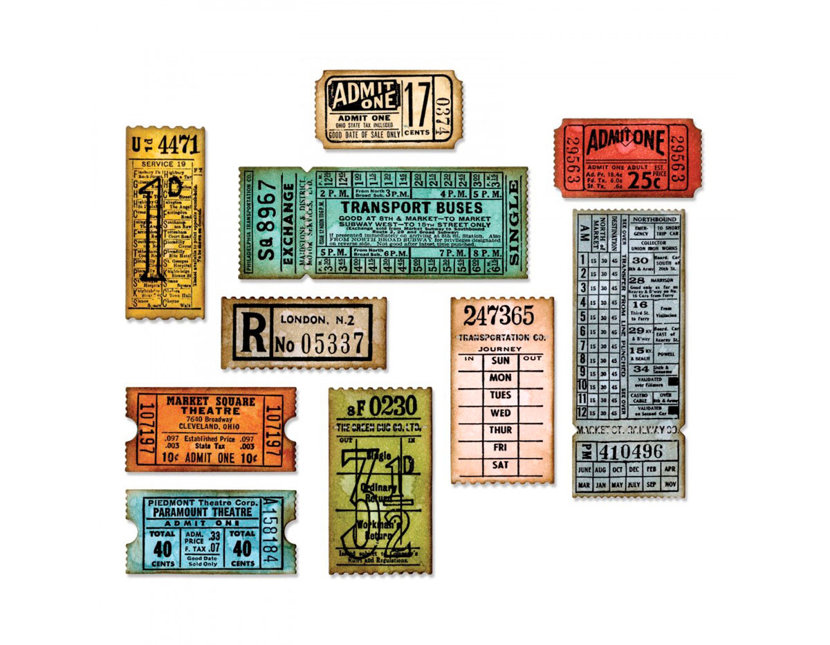 E662698 Set 6 troqueles THINLITS Ticket booth by Tim Holtz Sizzix