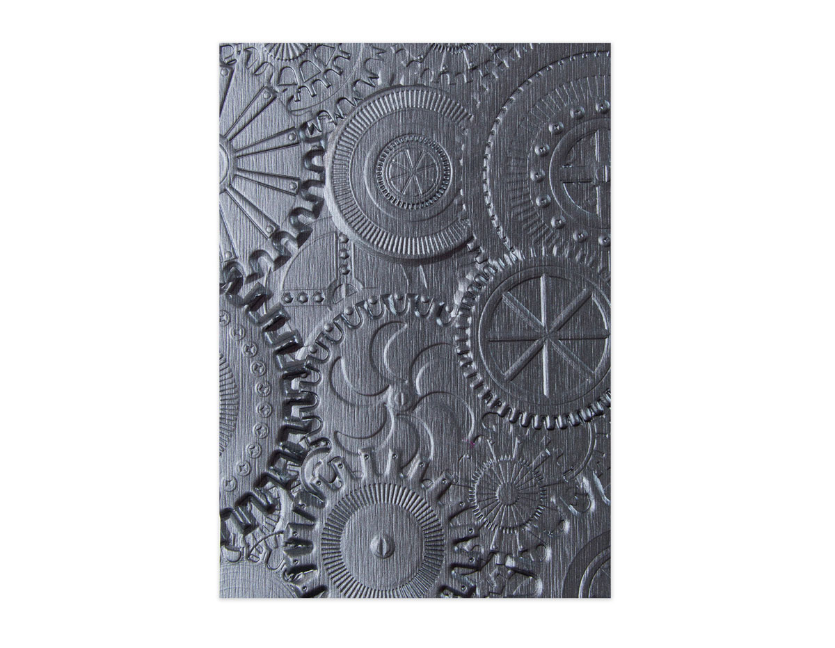 E662715 Placa de textura 3D TEXTURED IMPRESSIONS Gears by Tim Holtz Sizzix