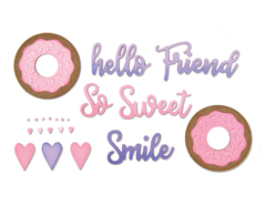 E662723 Set 9 troqueles THINLITS Phrases sweet donut by Jen Long Sizzix - Ítem