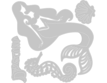E662752 Set 4 troqueles THINLITS CON TEXTURED IMPRESSIONS Dream mermaid by Courtney Chilson and Jen Long Sizzix - Ítem2