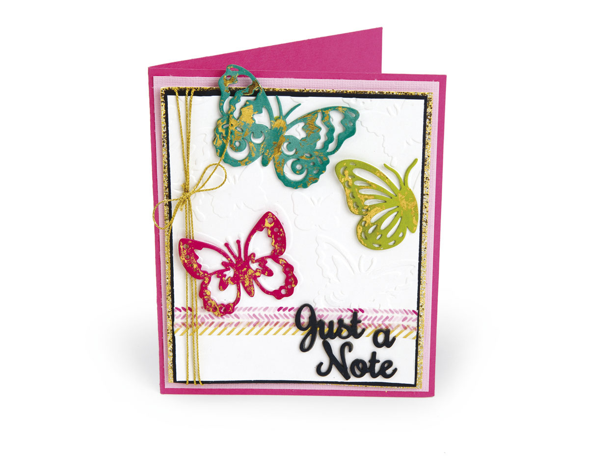 E662753 Set 6 troqueles THINLITS CON TEXTURED IMPRESSIONS Just a note butterflies by Courtney Chilson Sizzix