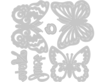 E662753 Set 6 matrices de decoupe THINLITS CON TEXTURED IMPRESSIONS Just a note butterflies by Courtney Chilson Sizzix - Article2