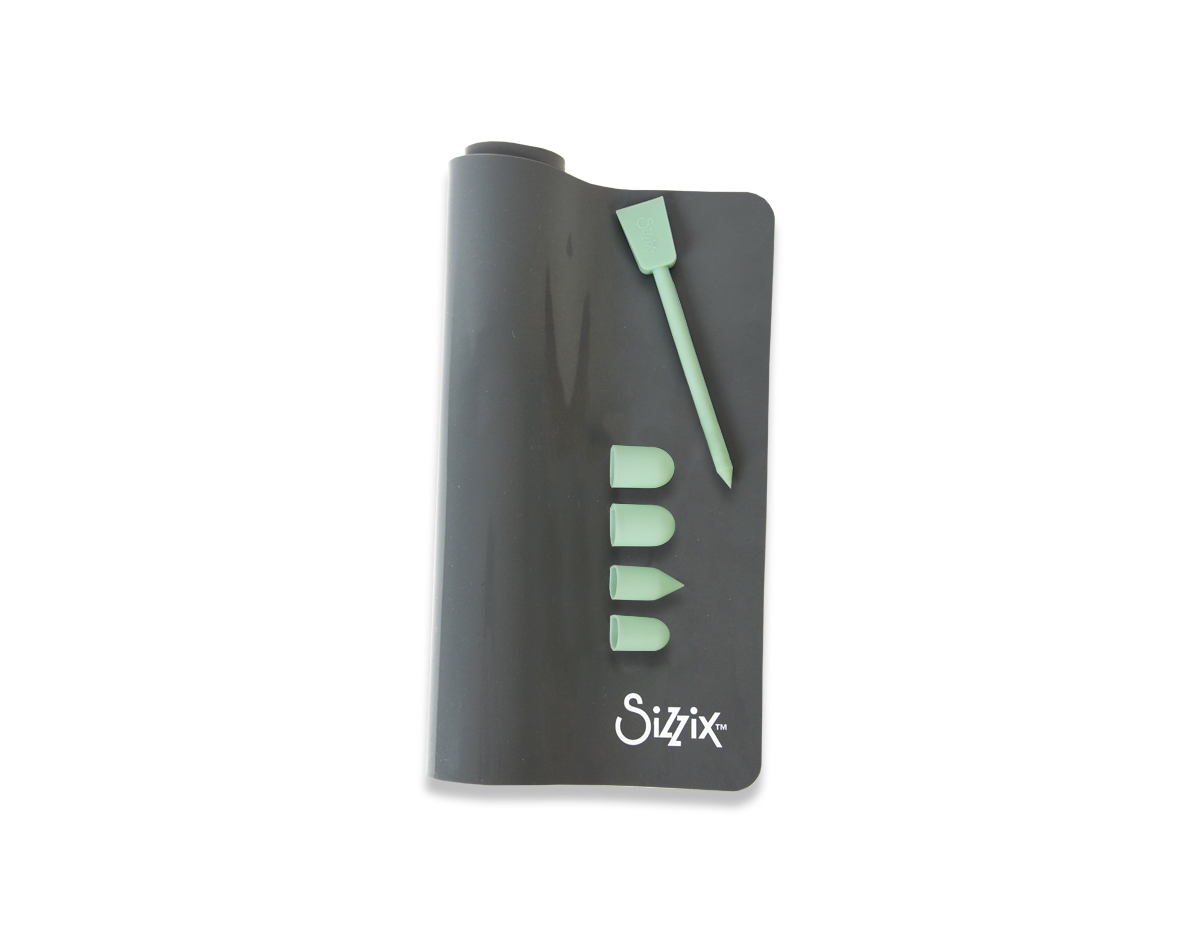 E663005 Set tapete protector espatula y protectores de dedos para pistola de cola caliente Sizzix