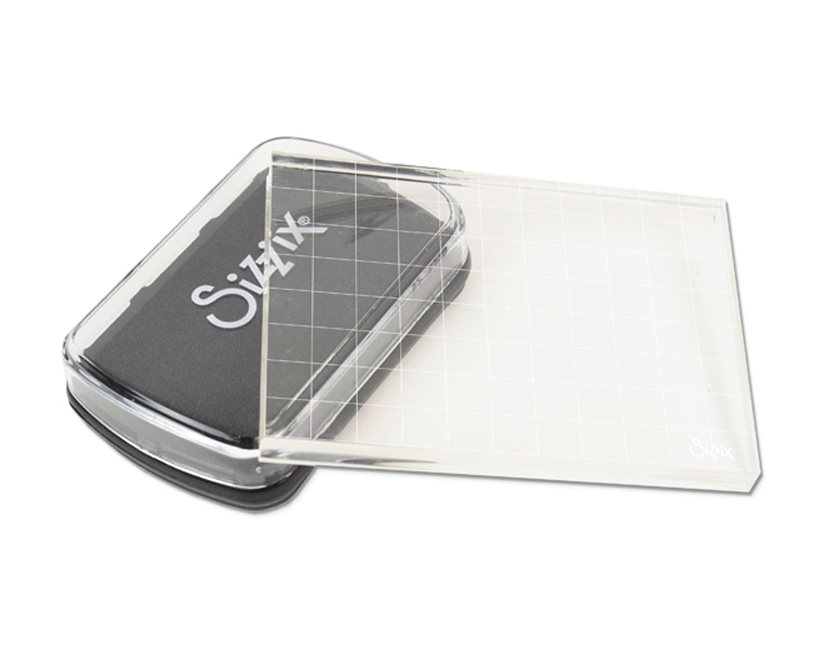 E663006 Set almohadilla tinta negra y bloque acrilico Sizzix
