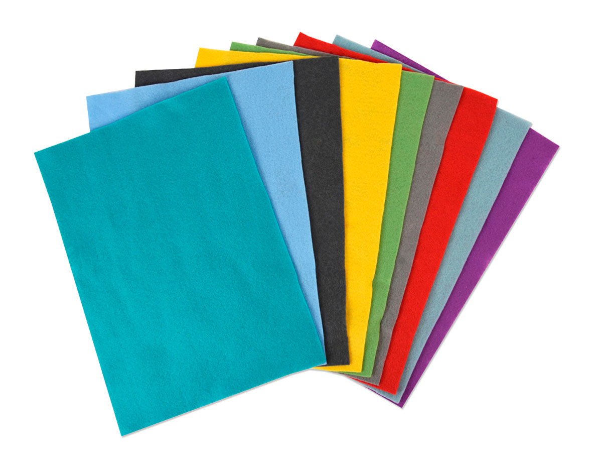 E663008 Set 10 laminas fieltro acrilico colores fuertes surtidos A4 2mm Sizzix