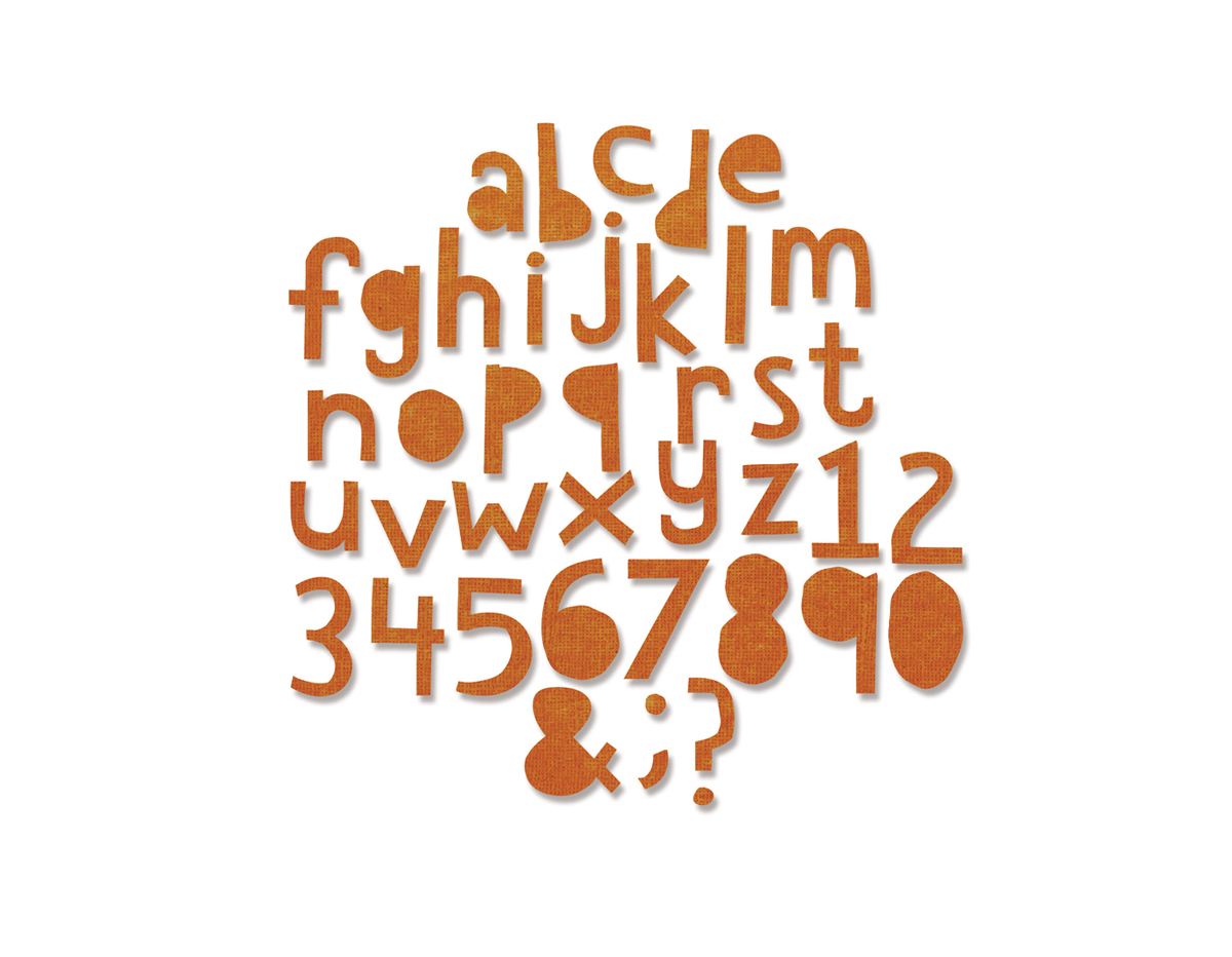 E663074 Set 102 troqueles THINLITS Alphanumeric cutout lower by Tim Holtz Sizzix