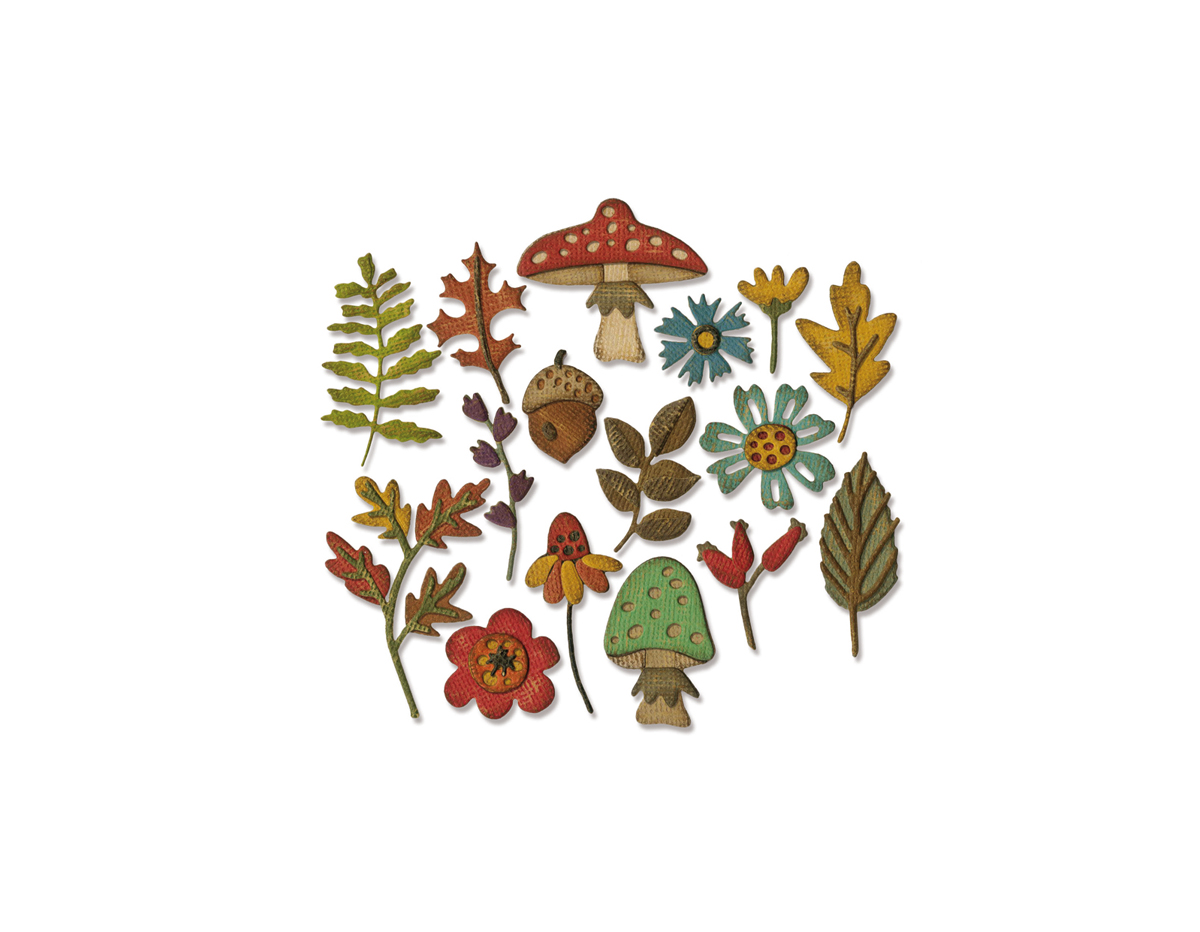 E663087 Set 16 troqueles THINLITS Funky foliage by Tim Holtz Sizzix