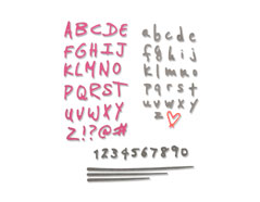 E663408 Set 4 troqueles THINLITS Doodle alphabet y numbers by Sophie Guilar Sizzix - Ítem