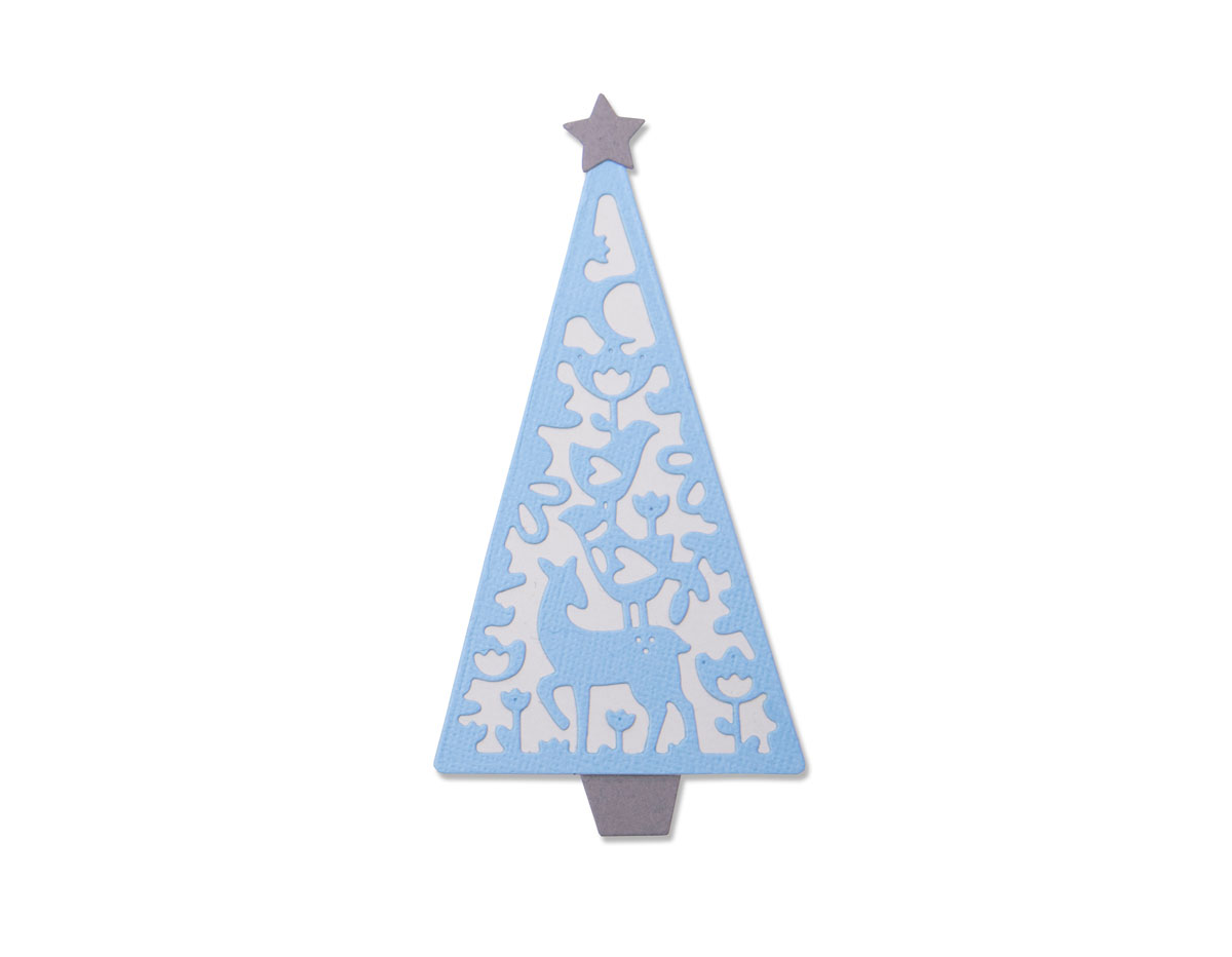E663442 Set 4 troqueles THINLITS Folk Christmas tree by Lisa Jones Sizzix