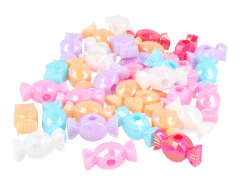 E7334 Perles en plastique en forme de bonbons multicolore opaque 22x11 5mm 60u aprox trou 4mm Innspiro - Article