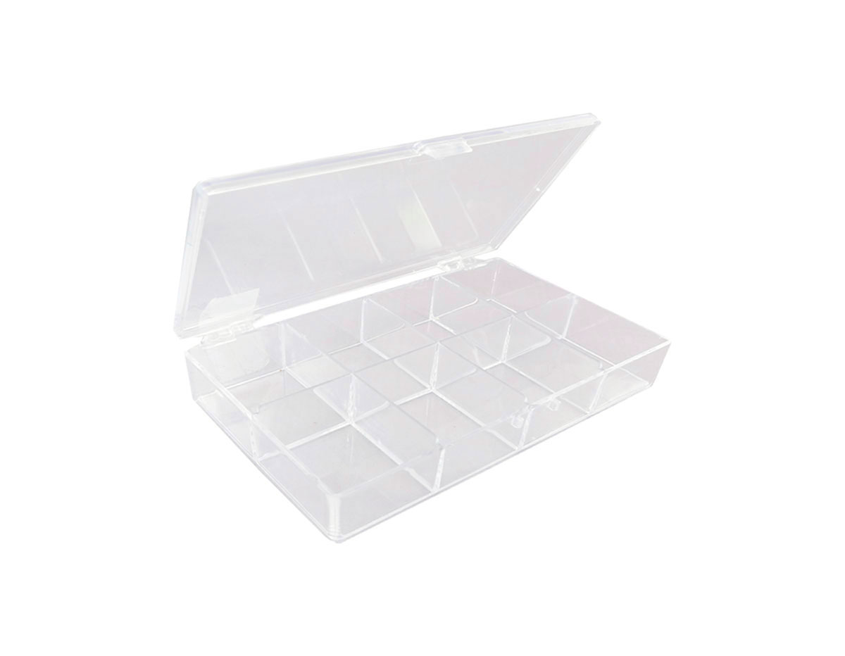 E7372 Caja de plastico transparente 8 departamentos 13 5x8x2 5cm Innspiro