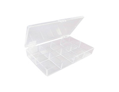 Caja plastico de 6 compartimentos rectangular transparente Bisuteria 330