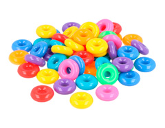 E7472 Perles en plastique rondes en forme de Donuts opaque diam 14mm 250u aprox trou 3 5mm Innspiro - Article