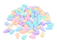 E7563 Perles en plastique forme de poire multicolore pastel 13x7mm 700u aprox trou 1 5mm Innspiro - Article