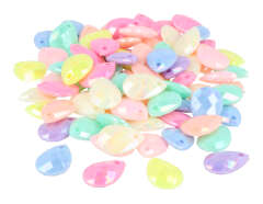 E7625 Perles en plastique en forme de poires plates multicolore opaque 18x13mm 300u aprox trou 2mm Innspiro - Article