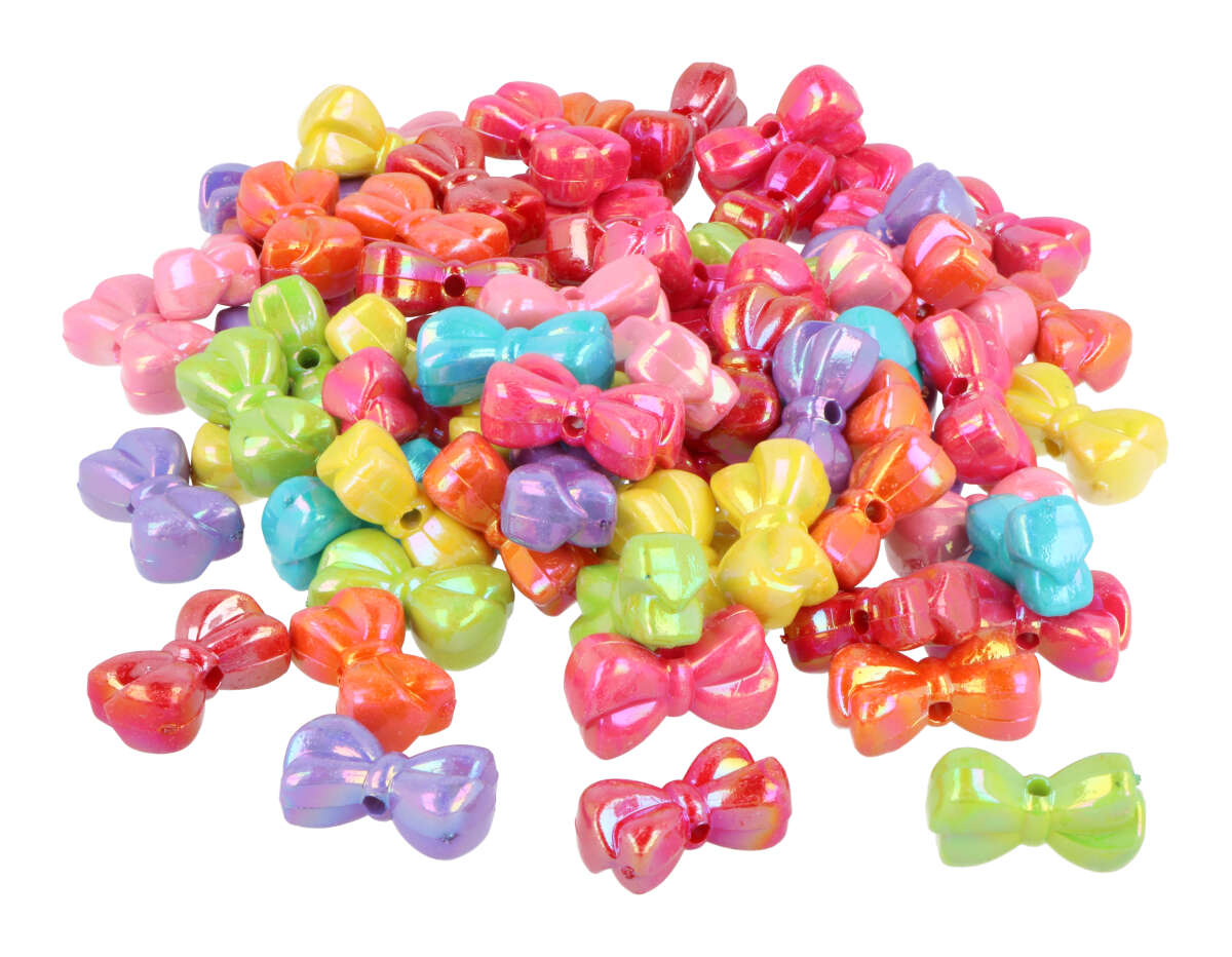 E7644 Perles en plastique en forme de n noeud multicolore opaque 18x10mm 200u aprox trou 1 5mm Innspiro