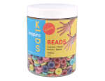 E7683 Perles en plastique rondelles rayees opaque multicolore 10mm 1000u aprox trou 1mm Innspiro - Article1