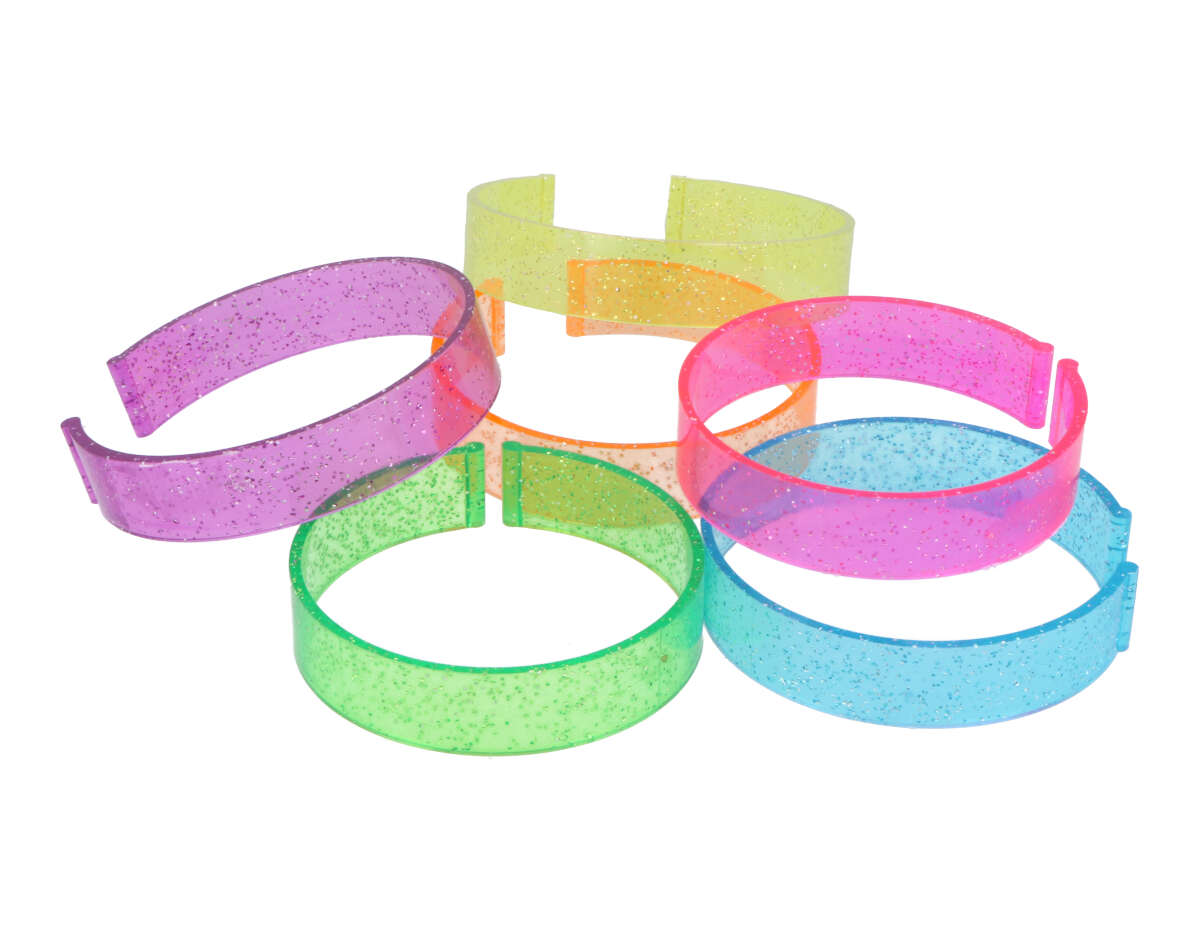 E7691 Bracelets plastique pailletes a customiser 6u Innspiro